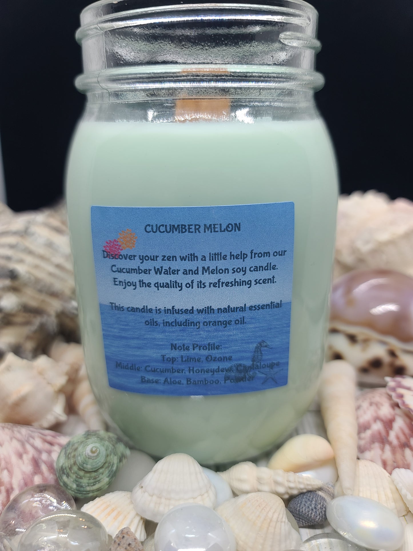 CUCUMBER MELON CANDLE 16OZ MASON JAR