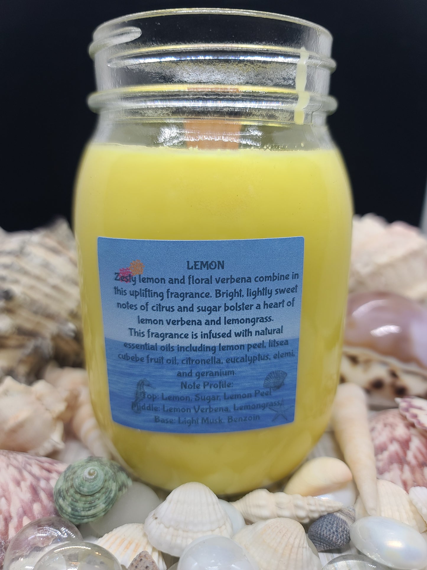 LEMON CANDLE 16OZ MASON JAR