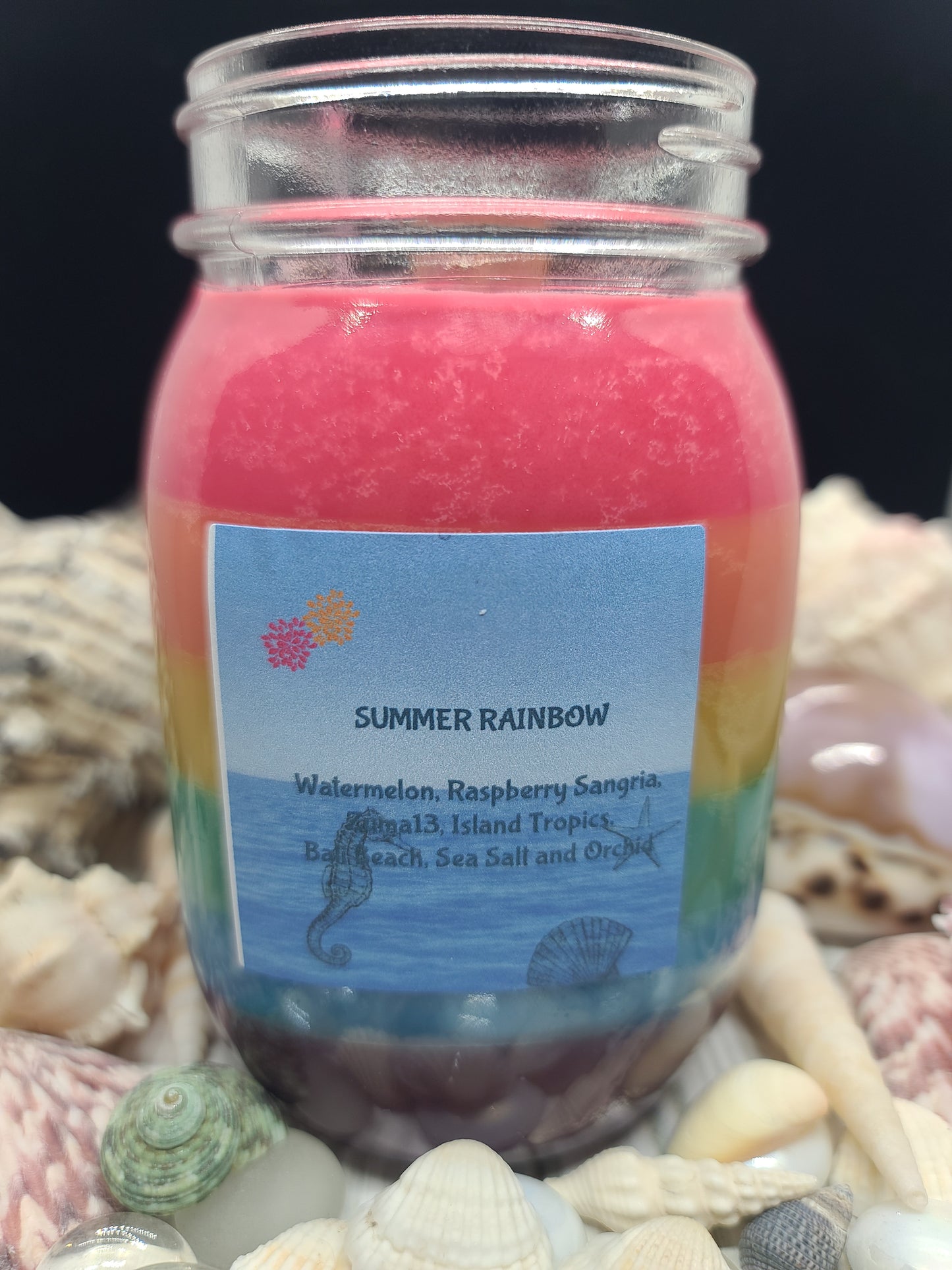 SUMMER RAINBOW CANDLE 16OZ MASON JAR