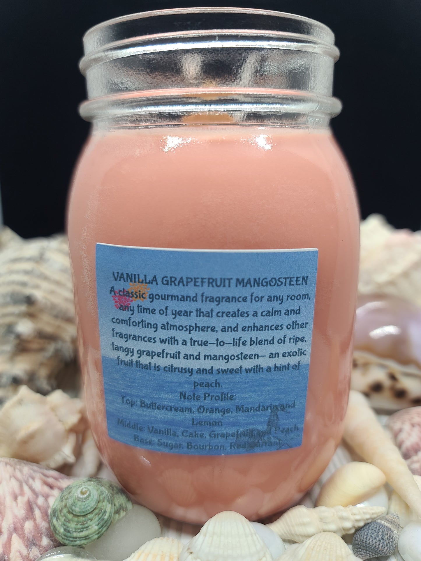 VANILLA GRAPEFRUIT MANGOSTEEN CANDLE 16 OZ MASON JAR