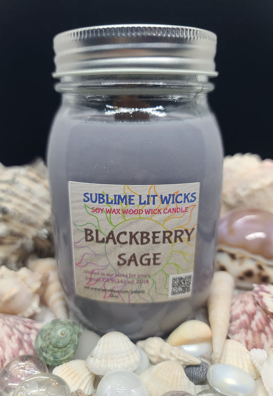 BLACKBERRY SAGE CANDLE 16OZ MASON JAR