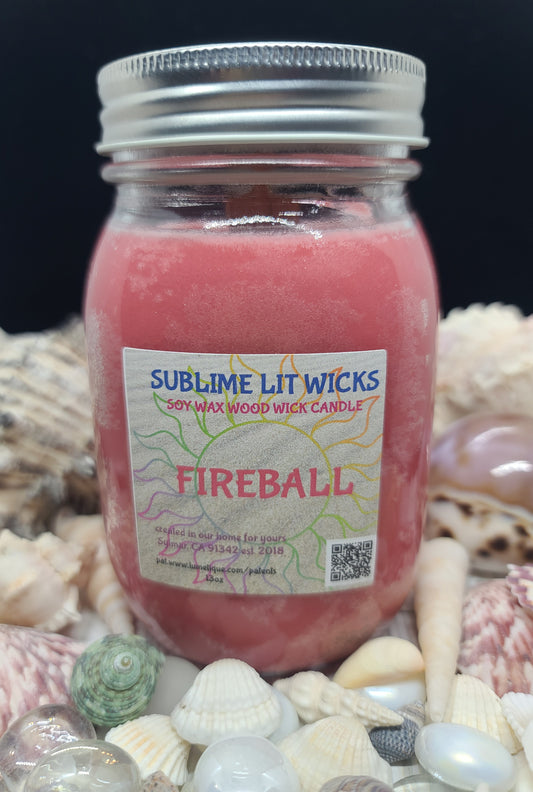FIREBALL CANDLE 16OZ MASON JAR