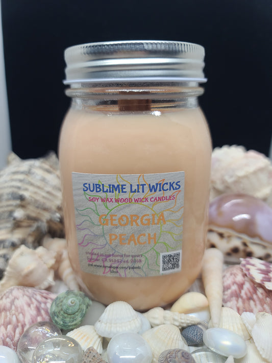 GEORGIA PEACH CANDLE 16OZ MASON JAR