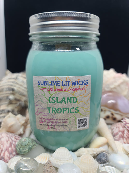 ISLAND TROPICS CANDLE 16OZ MASON JAR