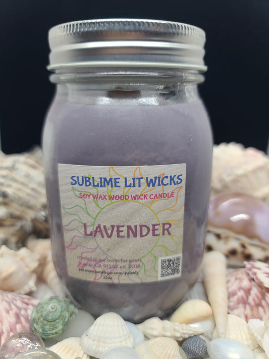 LAVENDER CANDLE 16OZ MASON JAR