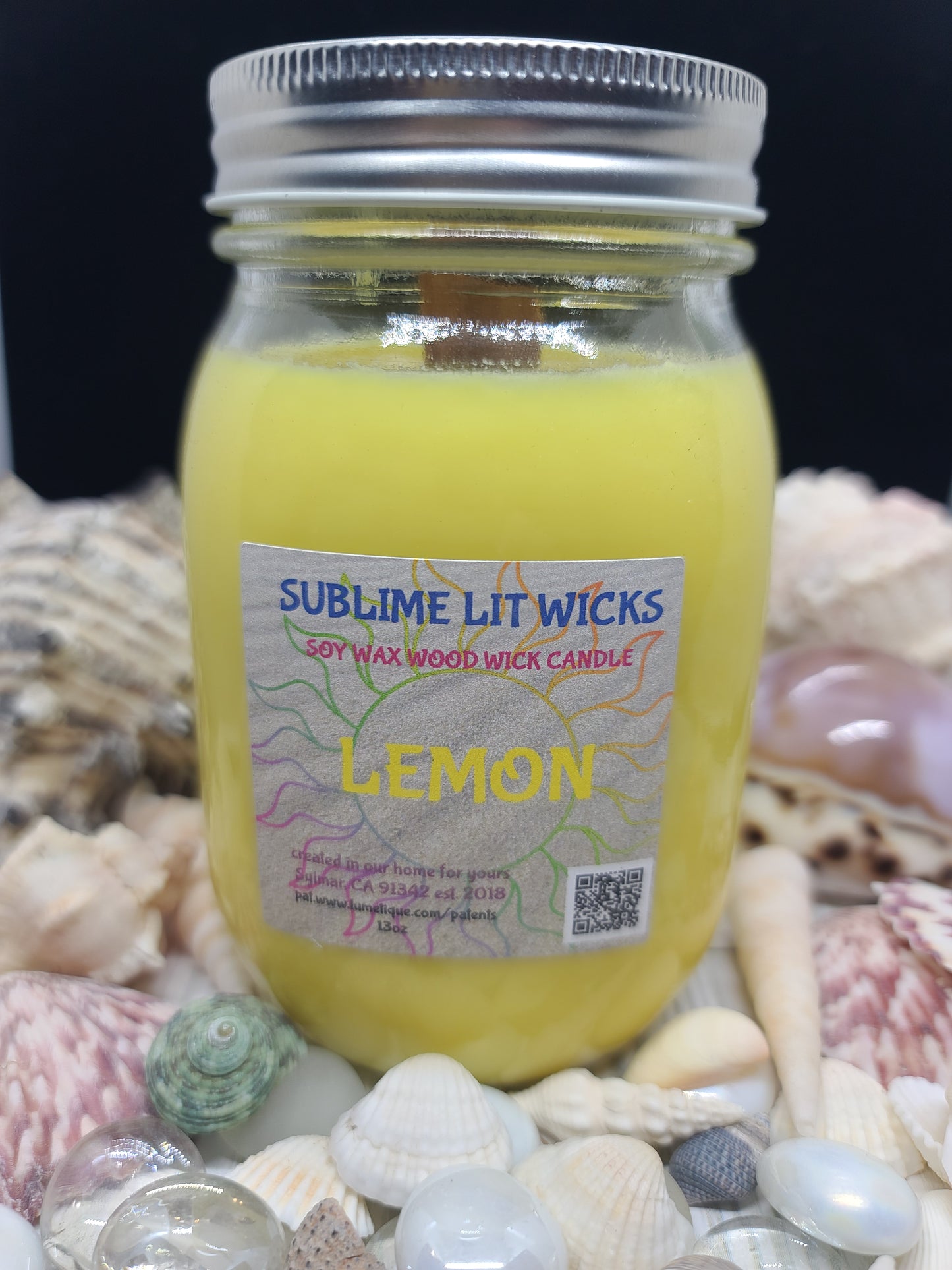 LEMON CANDLE 16OZ MASON JAR