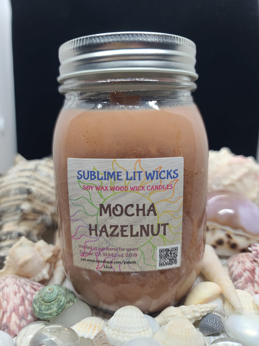 MOCHA HAZELNUT CANDLE 16OZ MASON JAR