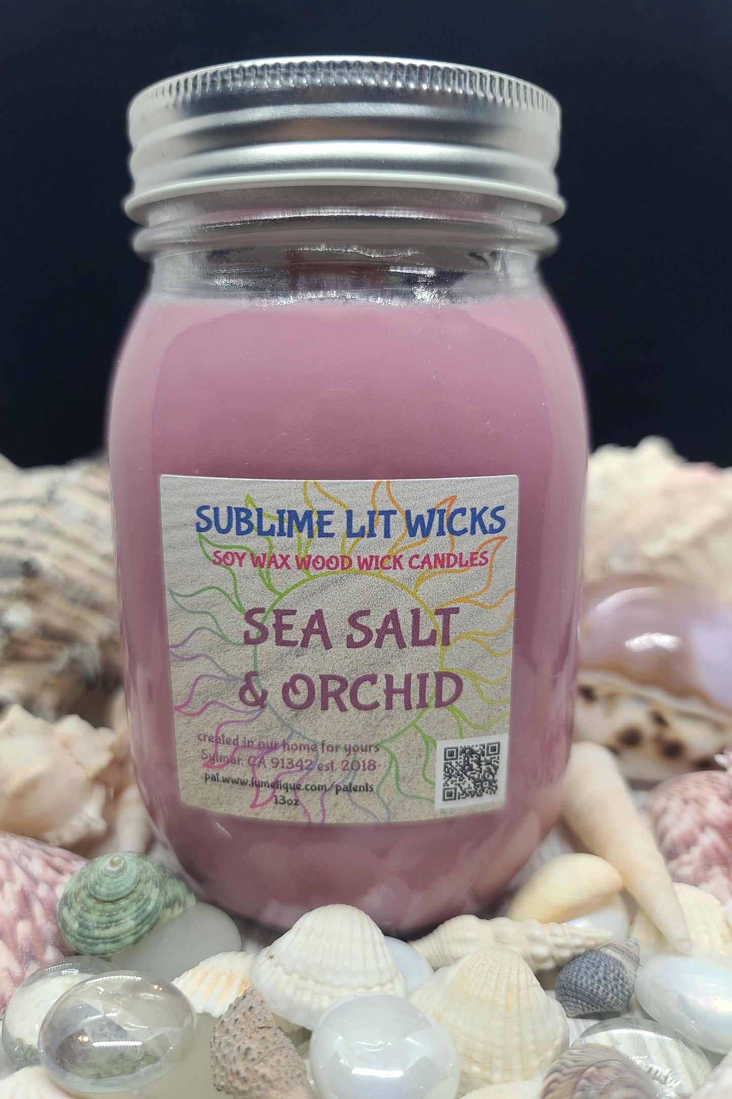SEASALT & ORCHID CANDLE 16OZ MAASON JAR