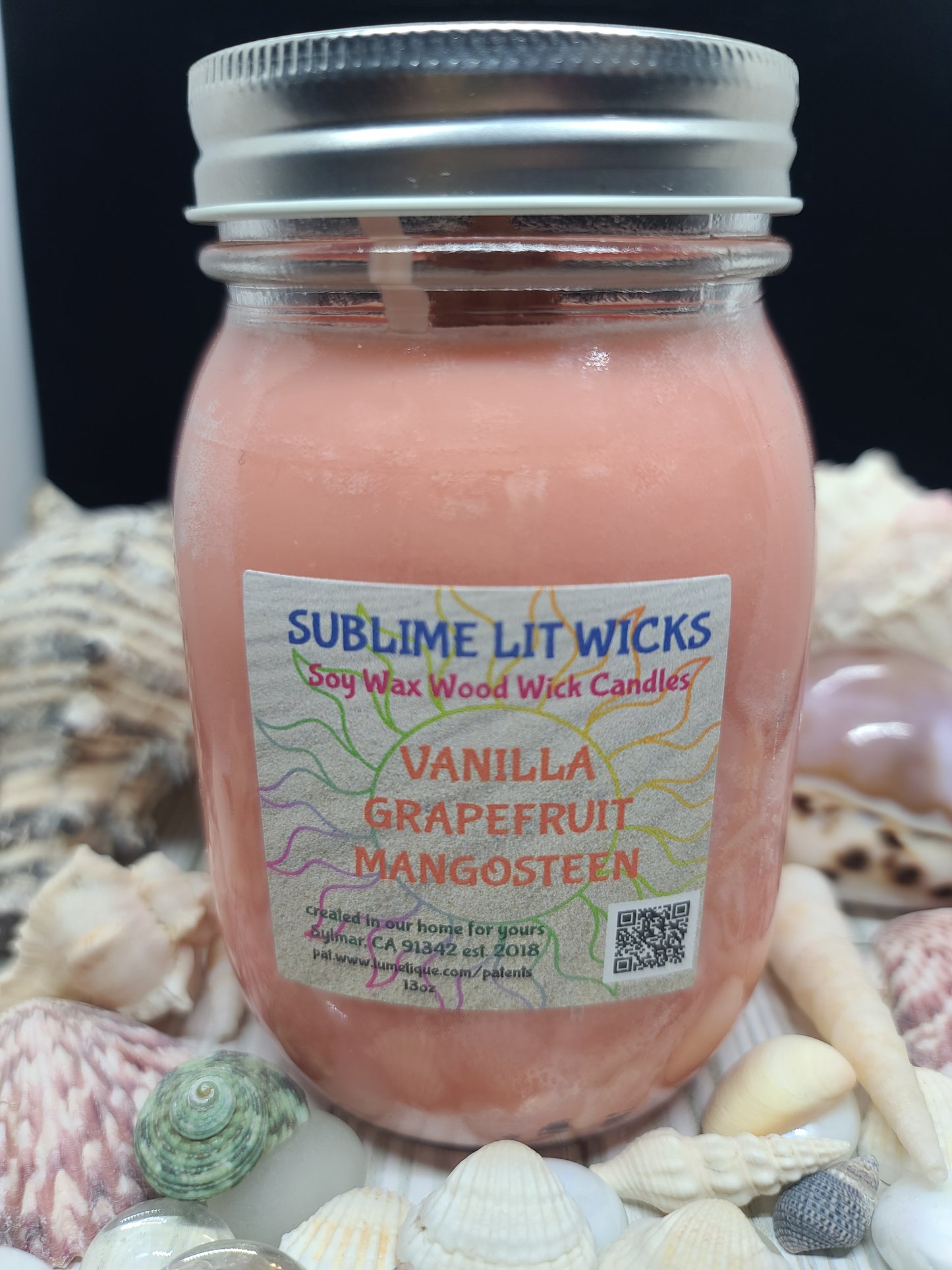 VANILLA GRAPEFRUIT MANGOSTEEN CANDLE 16 OZ MASON JAR