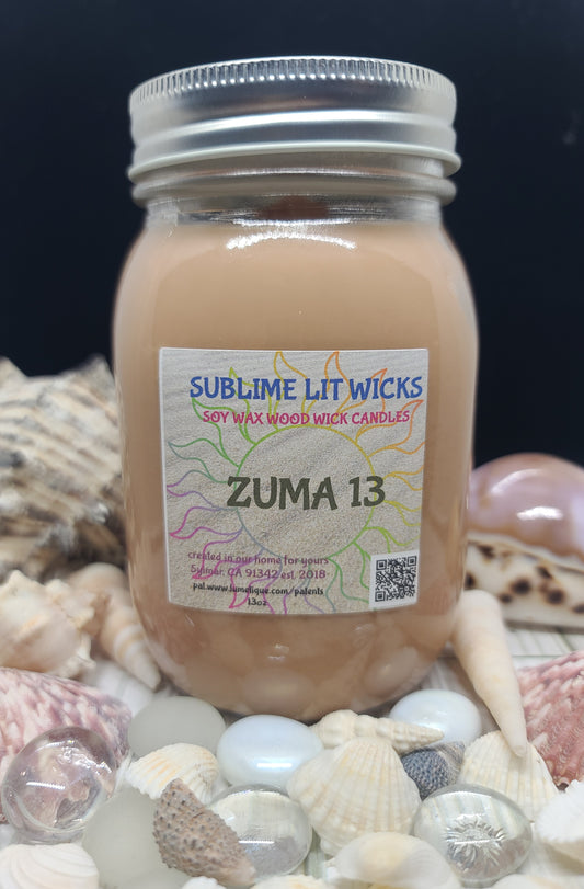 ZUMA 13 CANDLE 16OZ MASON JAR