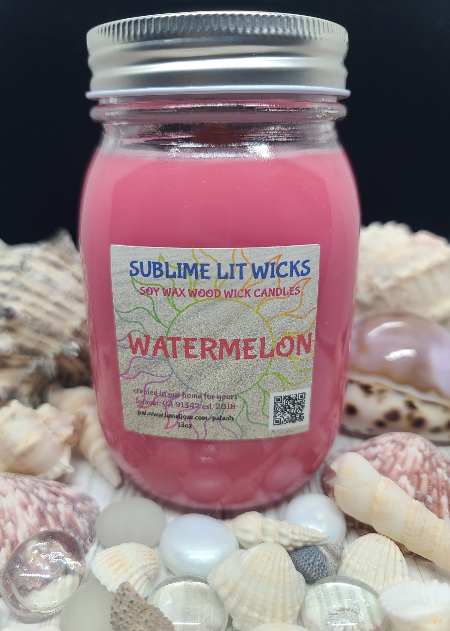WATERMELON CANDLE 16OZ MASON JAR